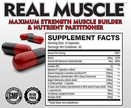 REAL MUSCLE BUILDER – Mass Building Laxogenin Supplement for Men – Anabolic Weight Gainer & Nutrient Partitioner for Muscle Growth & Fat Loss | Clear Plateaus Fast | Serious Bodybuilding | –180 Pills