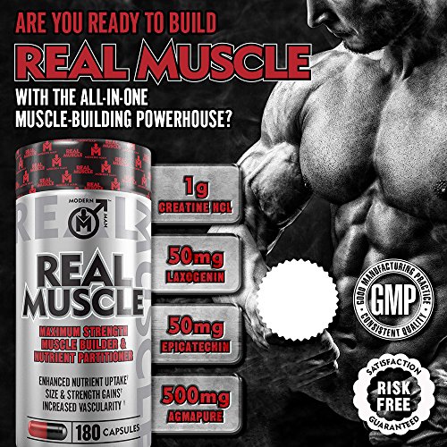 REAL MUSCLE BUILDER – Mass Building Laxogenin Supplement for Men – Anabolic Weight Gainer & Nutrient Partitioner for Muscle Growth & Fat Loss | Clear Plateaus Fast | Serious Bodybuilding | –180 Pills