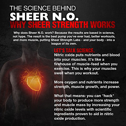 SHEER N.O. Nitric Oxide Supplement - Premium Muscle Building Nitric Oxide Booster with L Arginine - Sheer Strength Labs - 120ct