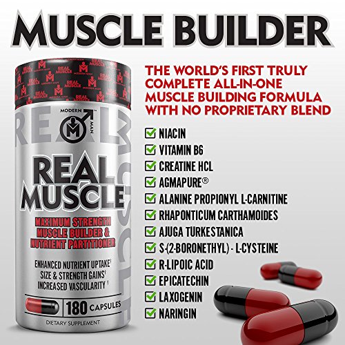 REAL MUSCLE BUILDER – Mass Building Laxogenin Supplement for Men – Anabolic Weight Gainer & Nutrient Partitioner for Muscle Growth & Fat Loss | Clear Plateaus Fast | Serious Bodybuilding | –180 Pills