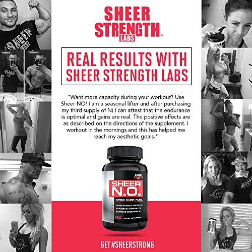 SHEER N.O. Nitric Oxide Supplement - Premium Muscle Building Nitric Oxide Booster with L Arginine - Sheer Strength Labs - 120ct